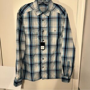 Ocean+Coast Classic Fit Blue Button Down Front size Large blue gray black